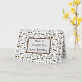 Funny Jack Russell Terrier Cartoon Birthday Karte (Gelbe Blume)