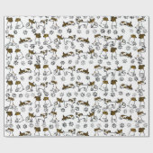 Funny Jack Russell Terrier Cartoon Geschenkpapier (Flach)