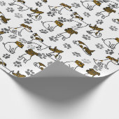 Funny Jack Russell Terrier Cartoon Geschenkpapier (Ecke)