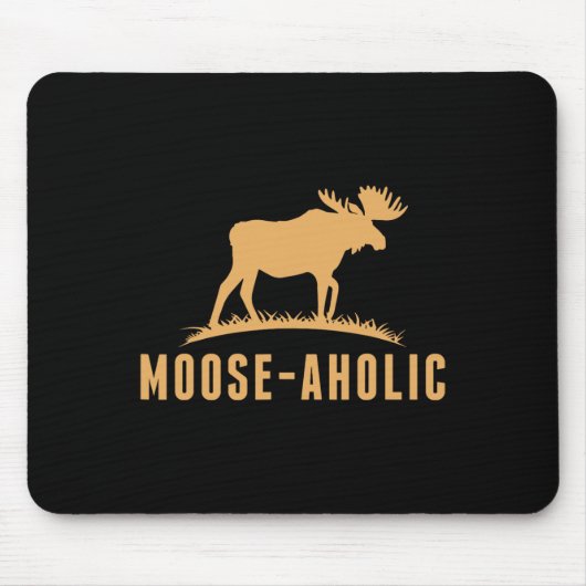 Funny Jagd Grafik Elch-aholische Frauen Männer Elc Mousepad (Vorne)