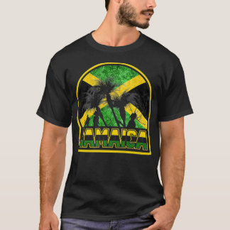 Funny Jamaica Flag Palm Sommer Urlaub Auto T-Shirt