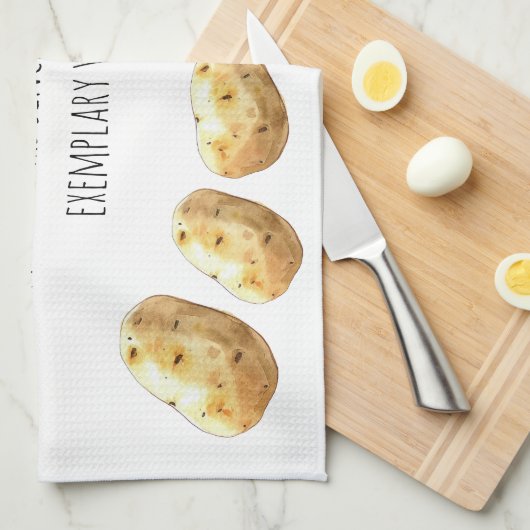 Funny Jane Austen Inspired Boiled Potato Quote Geschirrtuch (Viertel Falte)