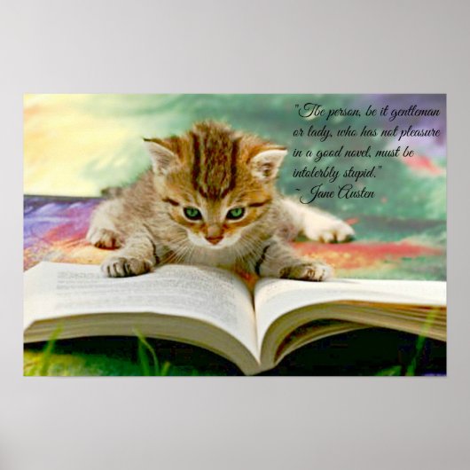 Funny Jane Austen Zitat und Kitten Poster (Vorne)