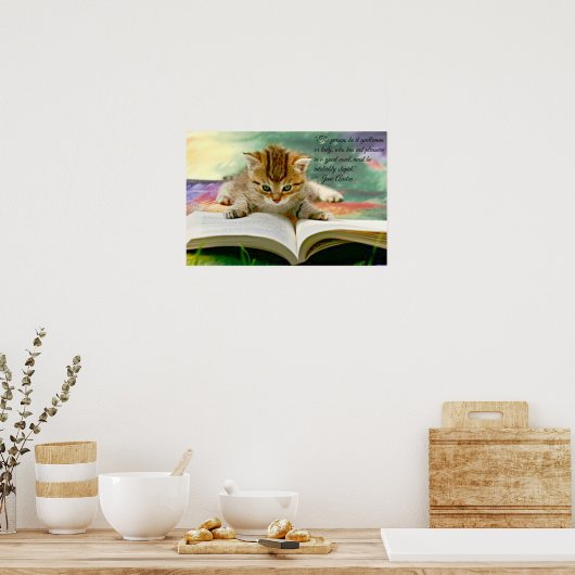 Funny Jane Austen Zitat und Kitten Poster (Küche)