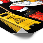 Funny Janitor Santa Christmas Graphic Cleaner Clea Poster (Ecke)