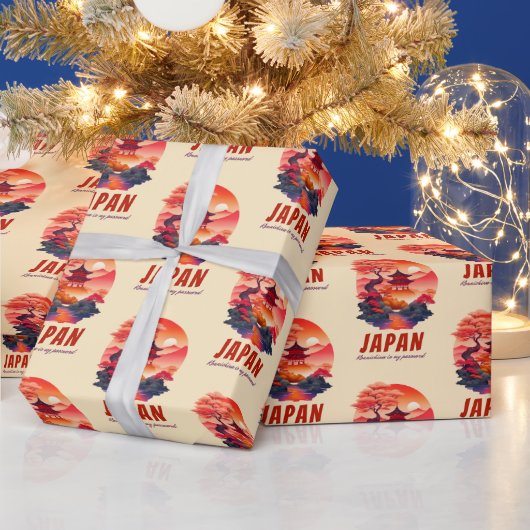 Funny Japan Spaß Sunset Landschaft Landschaft Land Geschenkpapier (Feiertage)