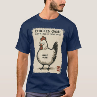 Funny Japanese Art Chicken Game Graphic Tee Men Wo