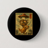 Funny Japanese Cat Ramen Ufo Anime Men Women Teens Button (Vorderseite)