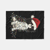 Funny Japanese Chin Christmas Graphics Dog Lights  Fleecedecke (Vorderseite (Horizontal))