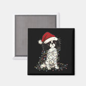 Funny Japanese Chin Christmas Graphics Dog Lights Magnet (Vorderseite/Rückseite)