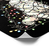 Funny Japanese Chin Christmas Graphics Dog Lights  Poster (Ecke)