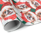 Funny Japanese Chin Christmas Pattern Geschenkpapier (Rolleneckpunkt)