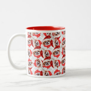 Funny Japanese Chin Christmas Pattern Zweifarbige Tasse