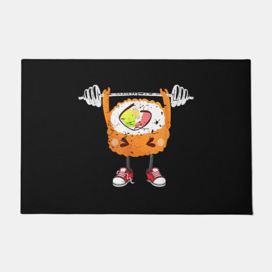 Funny Japanese Food Gym Weightlift Geschenk T - Sh Fußmatte (Vorderseite)