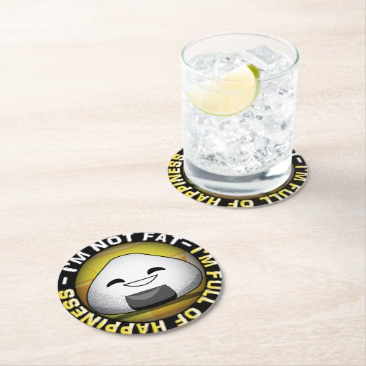 Funny japanese riceball runder pappuntersetzer (Vor Ort)