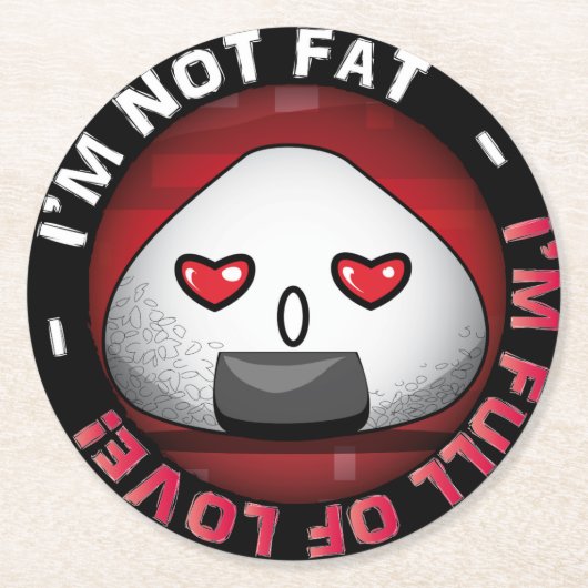 Funny japanese riceball runder pappuntersetzer (Vorderseite)