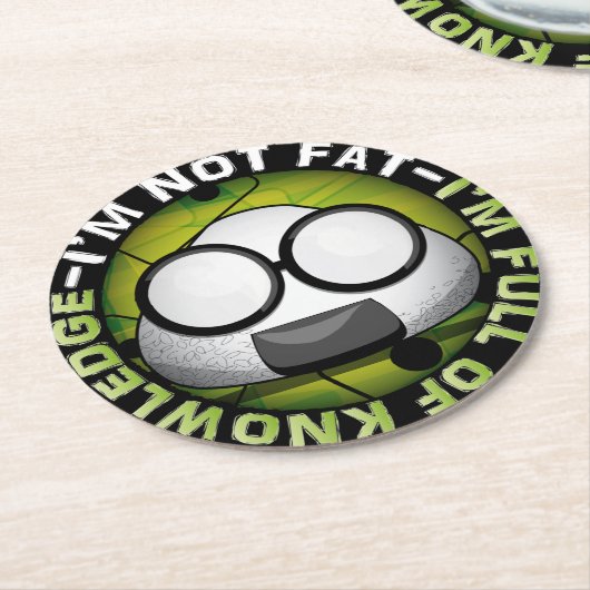 Funny japanese riceball runder pappuntersetzer (Angewinkelt)