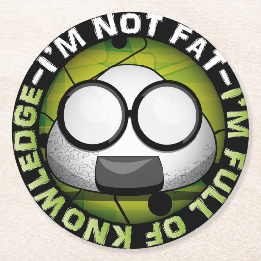 Funny japanese riceball runder pappuntersetzer (Vorderseite)