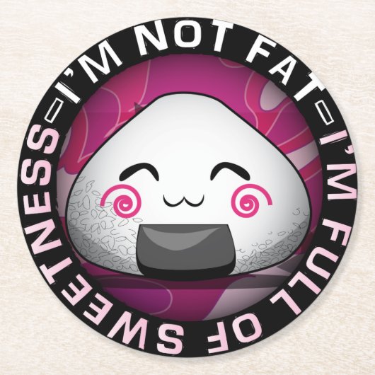 Funny japanese riceball runder pappuntersetzer (Vorderseite)