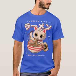 Funny Japanisch Anime Cat Ramen Noodles Manga Kawa T-Shirt