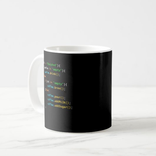 Funny Java Programmierer Kaffeekochen Geschenk für Kaffeetasse (Vorderseite Links)
