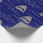 Funny Jaws Cartoon Sharks Gemustert Geschenkpapier (Ecke)