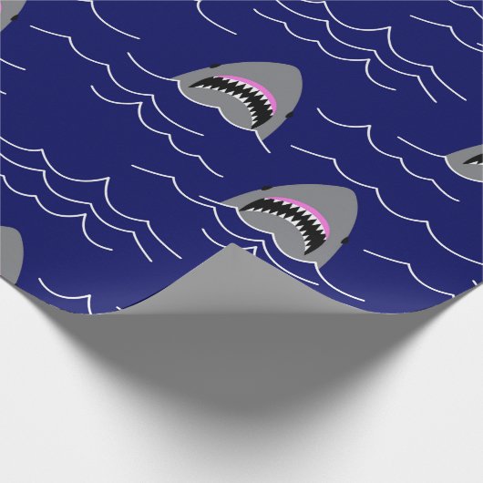 Funny Jaws Cartoon Sharks Gemustert Geschenkpapier (Ecke)