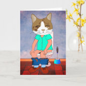 FUNNY JEDER ANLASS CAT AUF TOILETTKARTEN KARTE (Gelbe Blume)