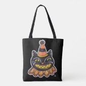 Funny Jester Halloween Vintag Carnival Fun Cat Tasche (Rückseite)