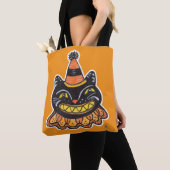 Funny Jester Halloween Vintag Carnival Fun Cat Tasche (Von Nahem)