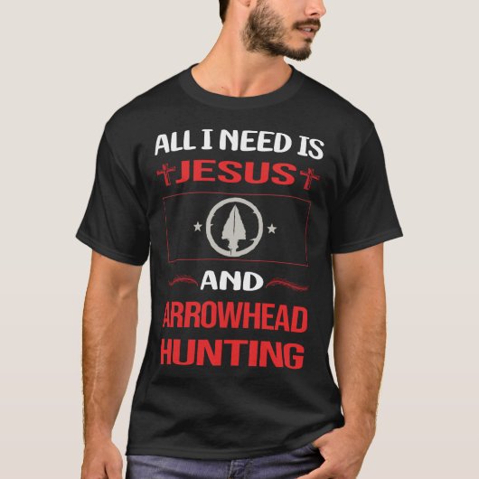 Funny Jesus Arrowhead Jagd Pfeilspitzen T-Shirt (Vorderseite)
