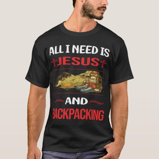 Funny Jesus Backpacker Rucksack Backpacker T-Shirt (Vorderseite)