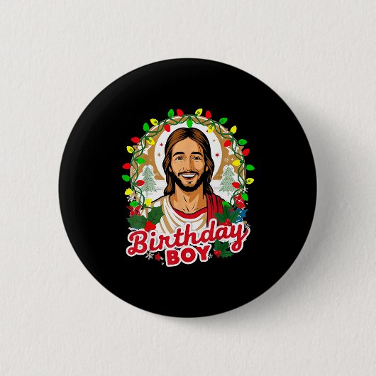 Funny Jesus Birthday Boy Christmas Xmas Holiday Ug Button (Vorderseite)