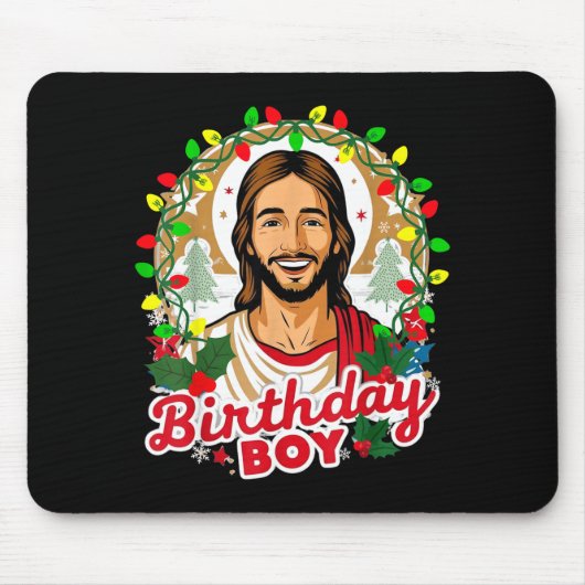 Funny Jesus Birthday Boy Christmas Xmas Holiday Ug Mousepad (Vorne)