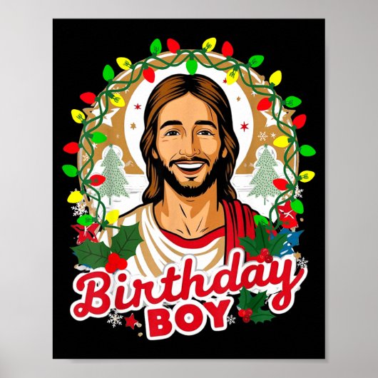 Funny Jesus Birthday Boy Christmas Xmas Holiday Ug Poster (Vorne)