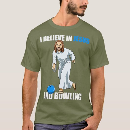 Funny Jesus Bowling Gift T-Shirt (Vorderseite)