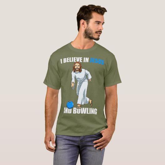 Funny Jesus Bowling Gift T-Shirt (Vorne ganz)