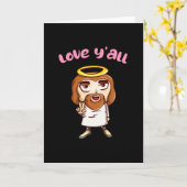 Funny Jesus Christ Chibi Christlicher Cartoon Karte (Gelbe Blume)