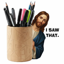 Funny Jesus Christ I Saw That 2D Desk Statue Freistehende Fotoskulptur