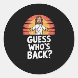 Funny Jesus Christlich Ostersonntag Ratet wer vorb Runder Aufkleber