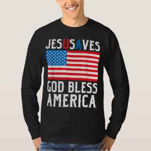 Funny Jesus Christus Design Jesus Rette USA God Bl T-Shirt