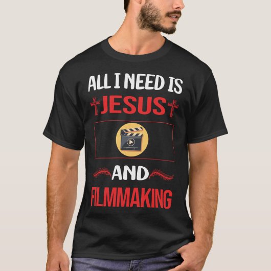 Funny Jesus Filmmaker Film machen T-Shirt (Vorderseite)