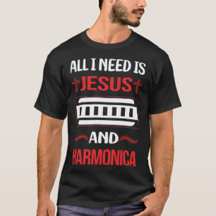 Funny Jesus Harmonica Mundorgel T-Shirt