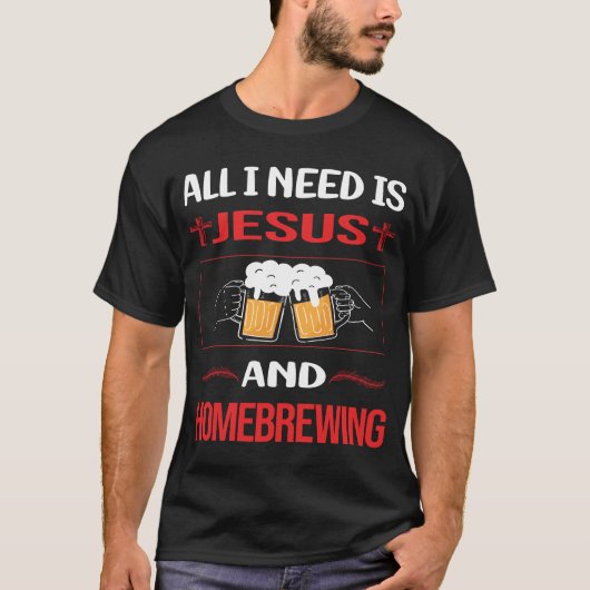 Funny Jesus Homebrewing Homebrew Homebrewer Beer H T-Shirt (Vorderseite)