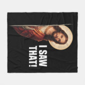 Funny Jesus "I Saw That" Christian meme design Fleecedecke (Vorderseite (Horizontal))