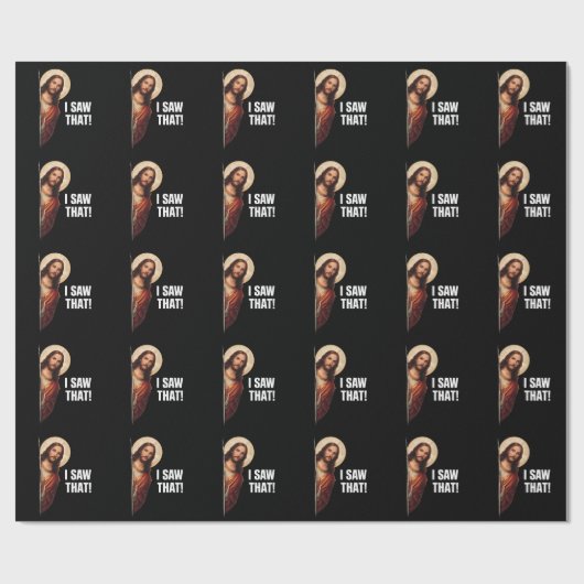 Funny Jesus "I Saw That" Christian meme design Geschenkpapier (Flach)