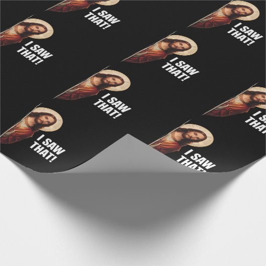 Funny Jesus "I Saw That" Christian meme design Geschenkpapier (Ecke)