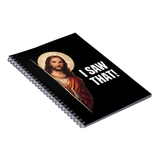Funny Jesus "I Saw That" Christian meme design Notizblock (Rechte Seite)