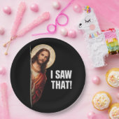 Funny Jesus "I Saw That" Christian meme design Pappteller (Party)