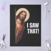 Funny Jesus "I Saw That" Christian meme design Seidenpapier (Basteln)